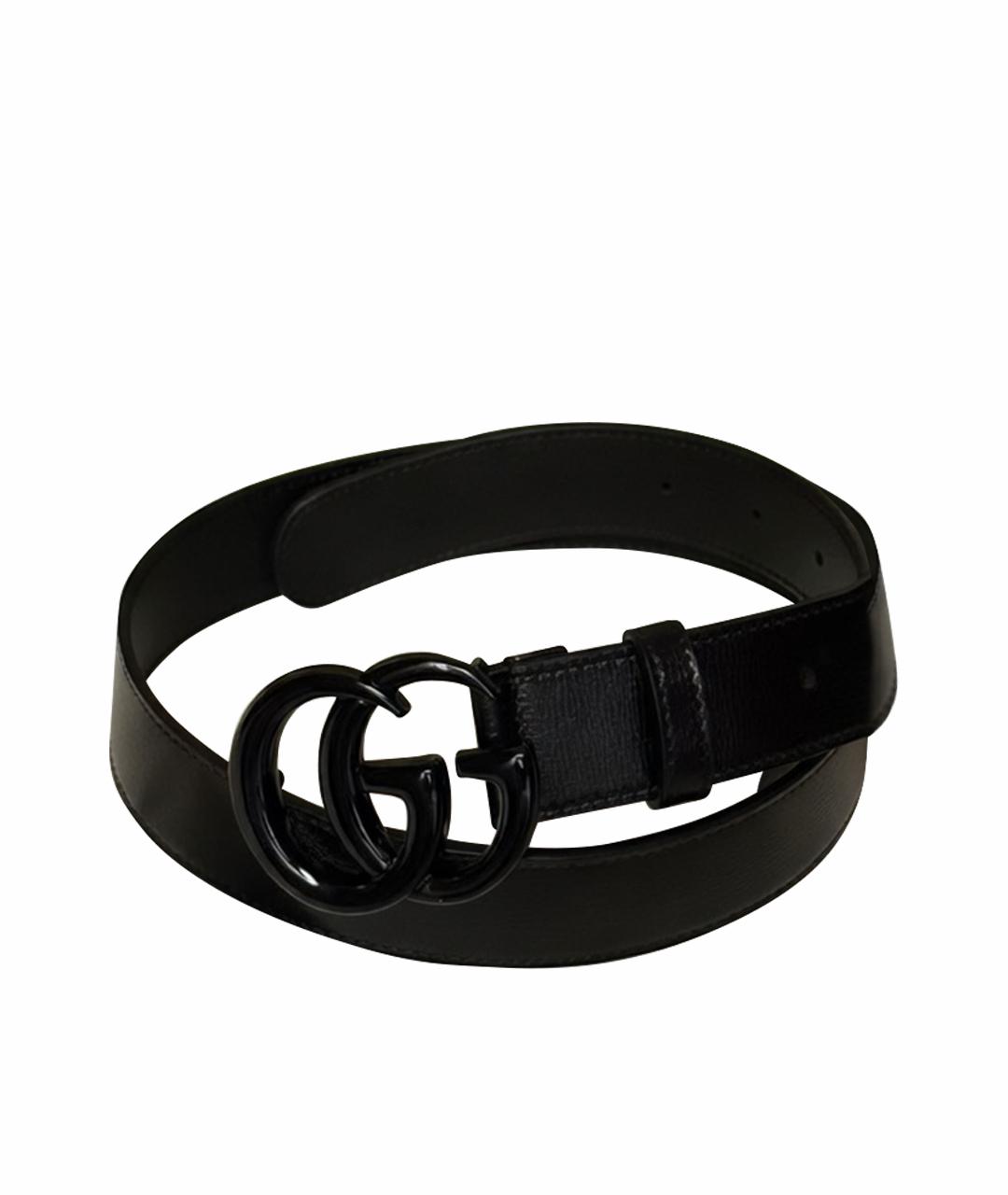 GUCCI Черный кожаный ремень, фото 1