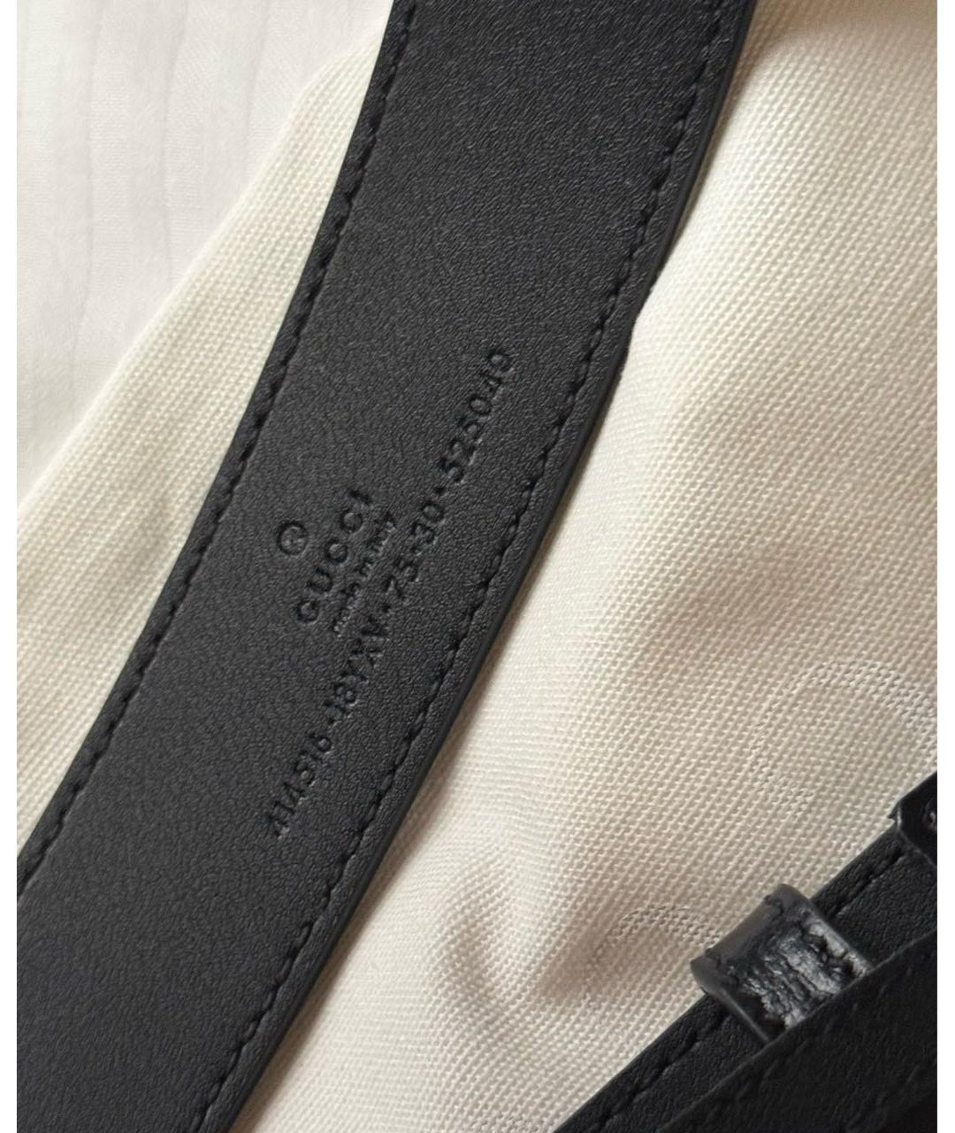 GUCCI Черный кожаный ремень, фото 4