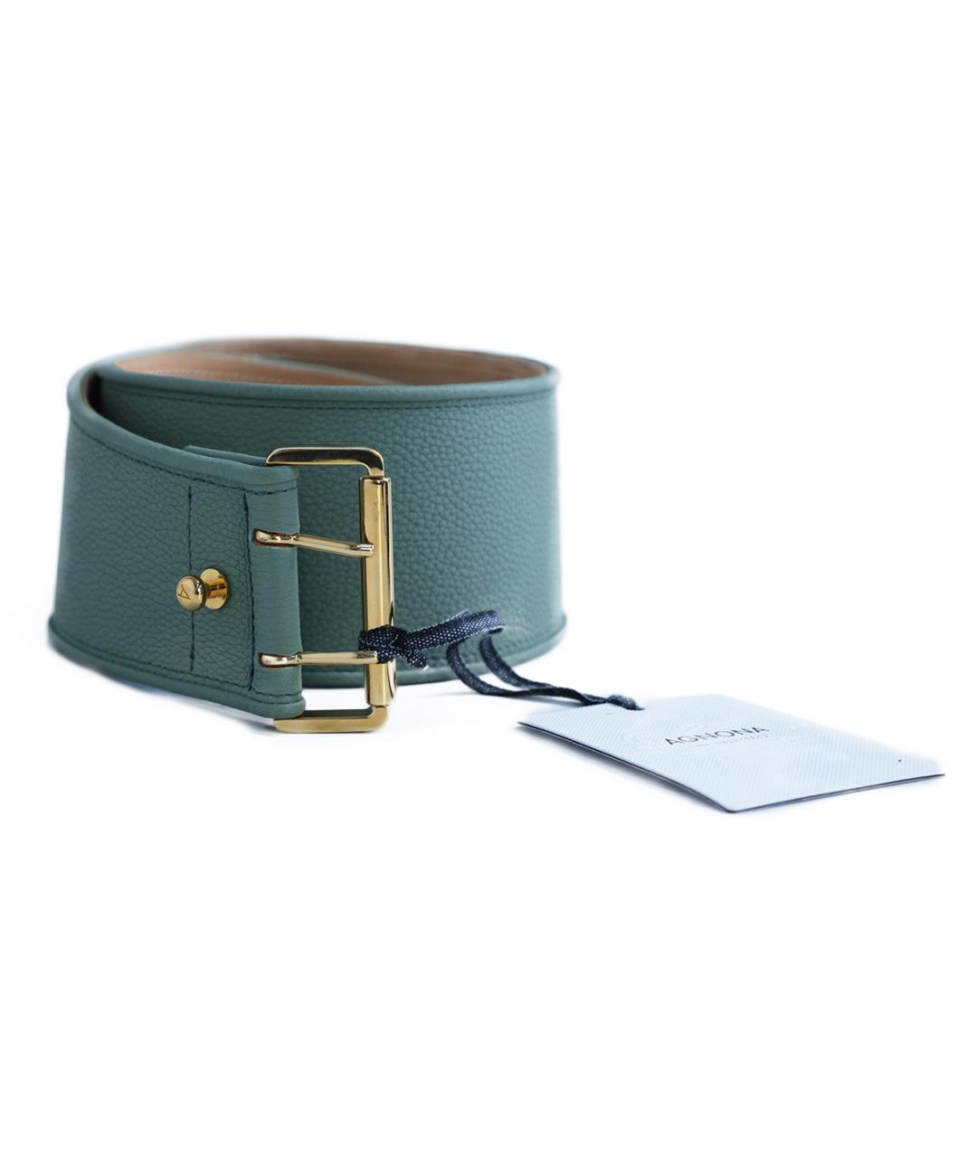 AGNONA Зеленый кожаный ремень, фото 2