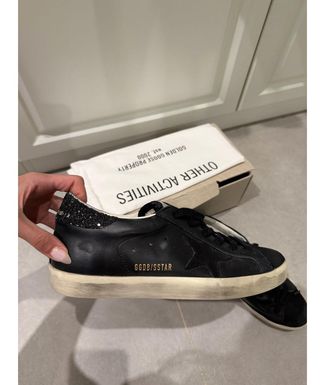 GOLDEN GOOSE DELUXE BRAND Черные кожаные кеды, фото 5