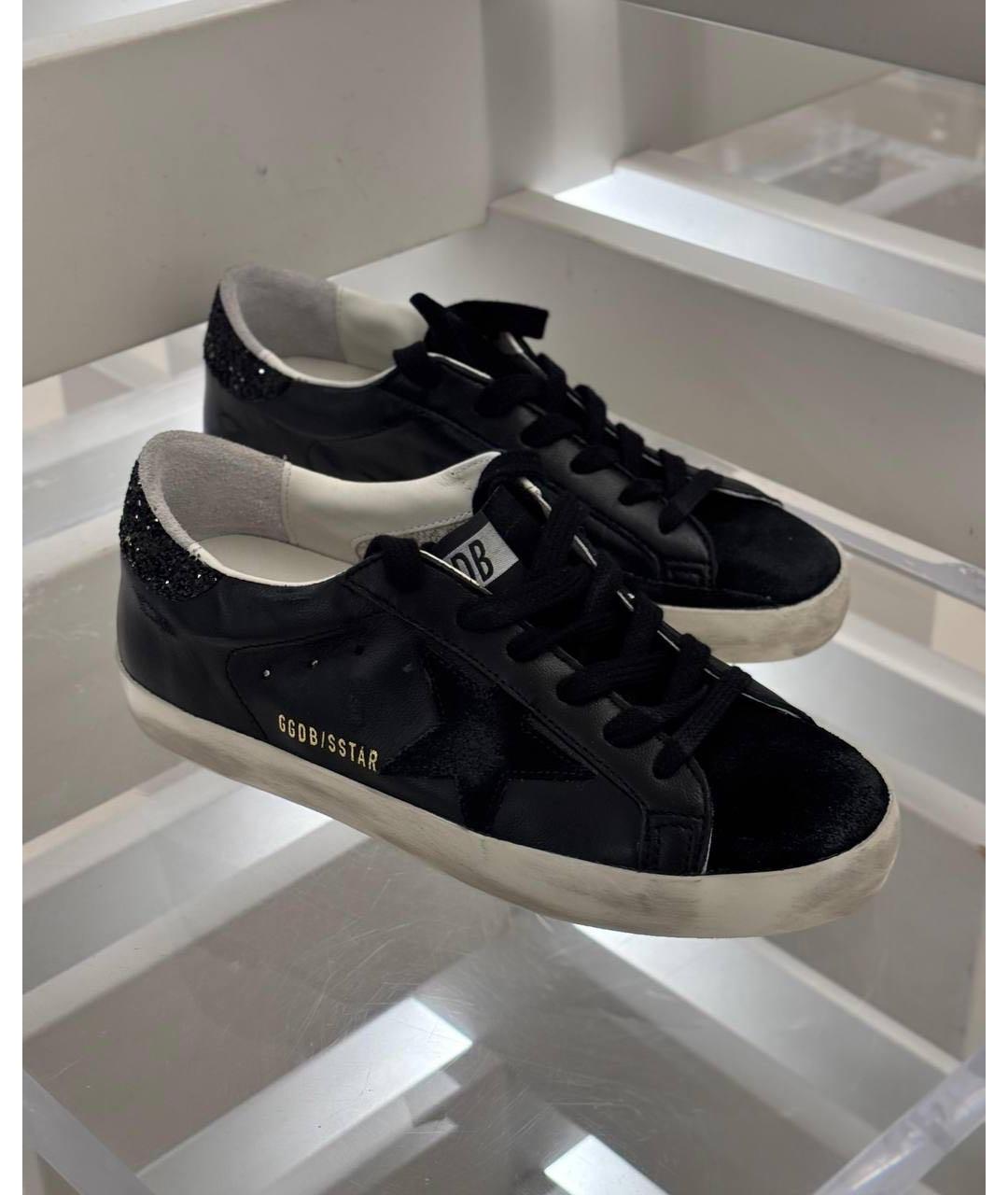 GOLDEN GOOSE DELUXE BRAND Черные кожаные кеды, фото 4