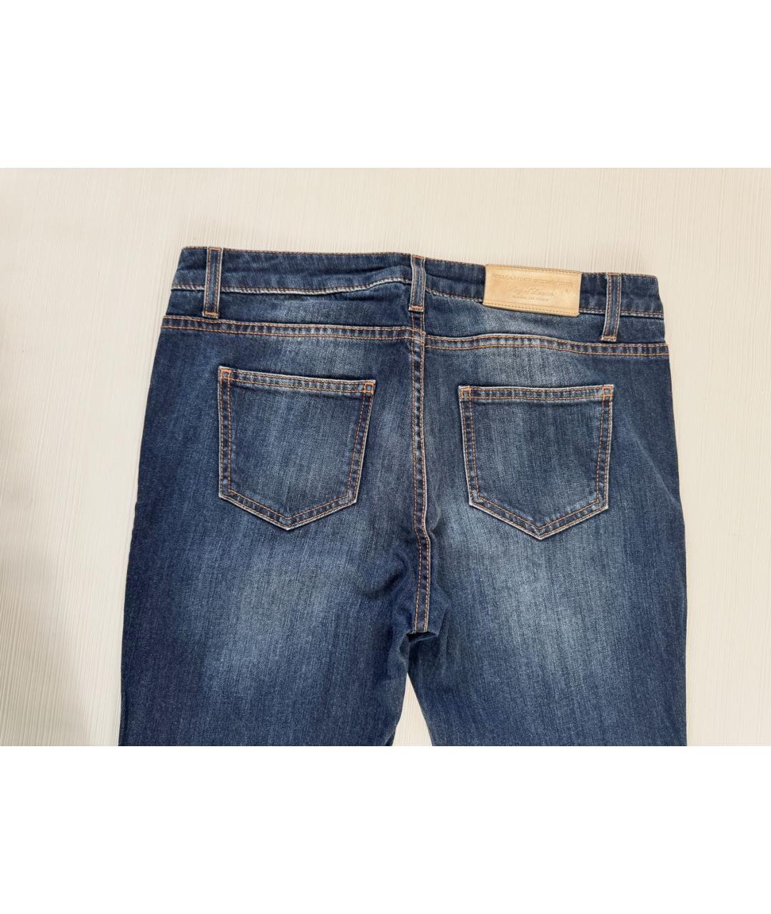 ERMANNO SCERVINO Синие хлопко-эластановые джинсы слим, фото 6