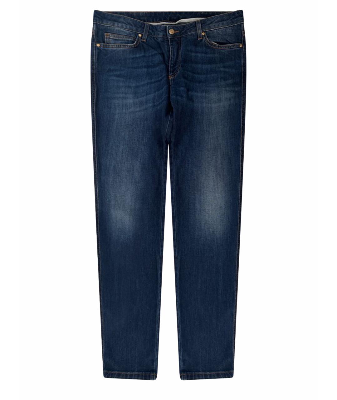 ERMANNO SCERVINO Синие хлопко-эластановые джинсы слим, фото 1