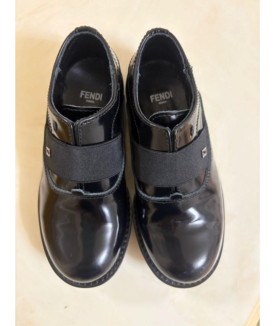 FENDI Черные ботинки из лакированной кожи, фото 2
