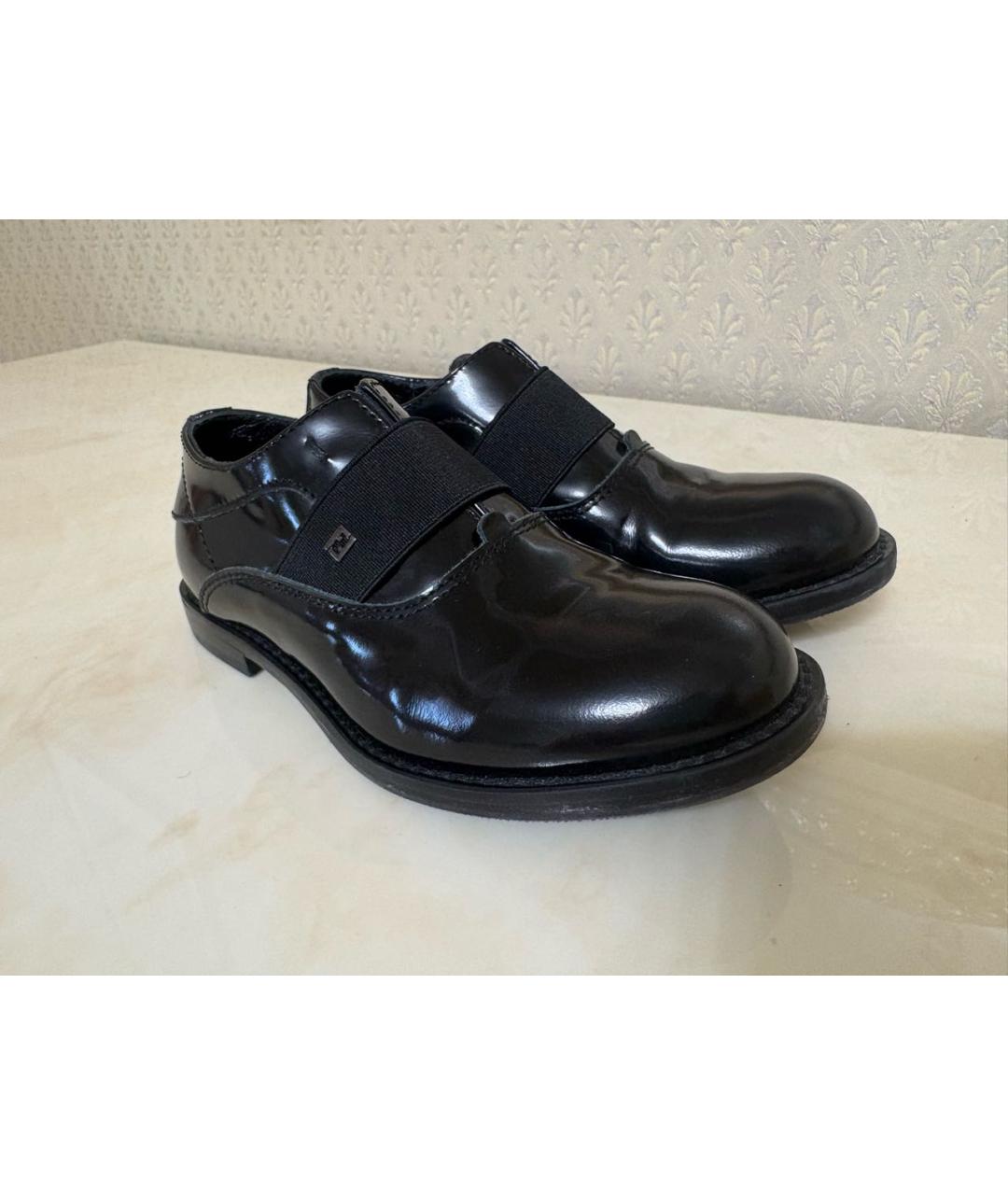 FENDI Черные ботинки из лакированной кожи, фото 4