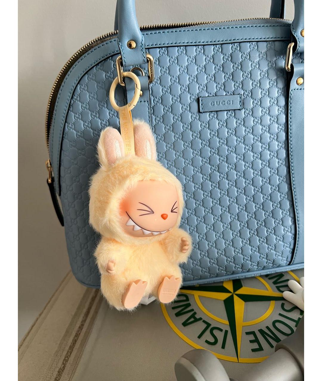 GUCCI Голубая кожаная сумка с короткими ручками, фото 6