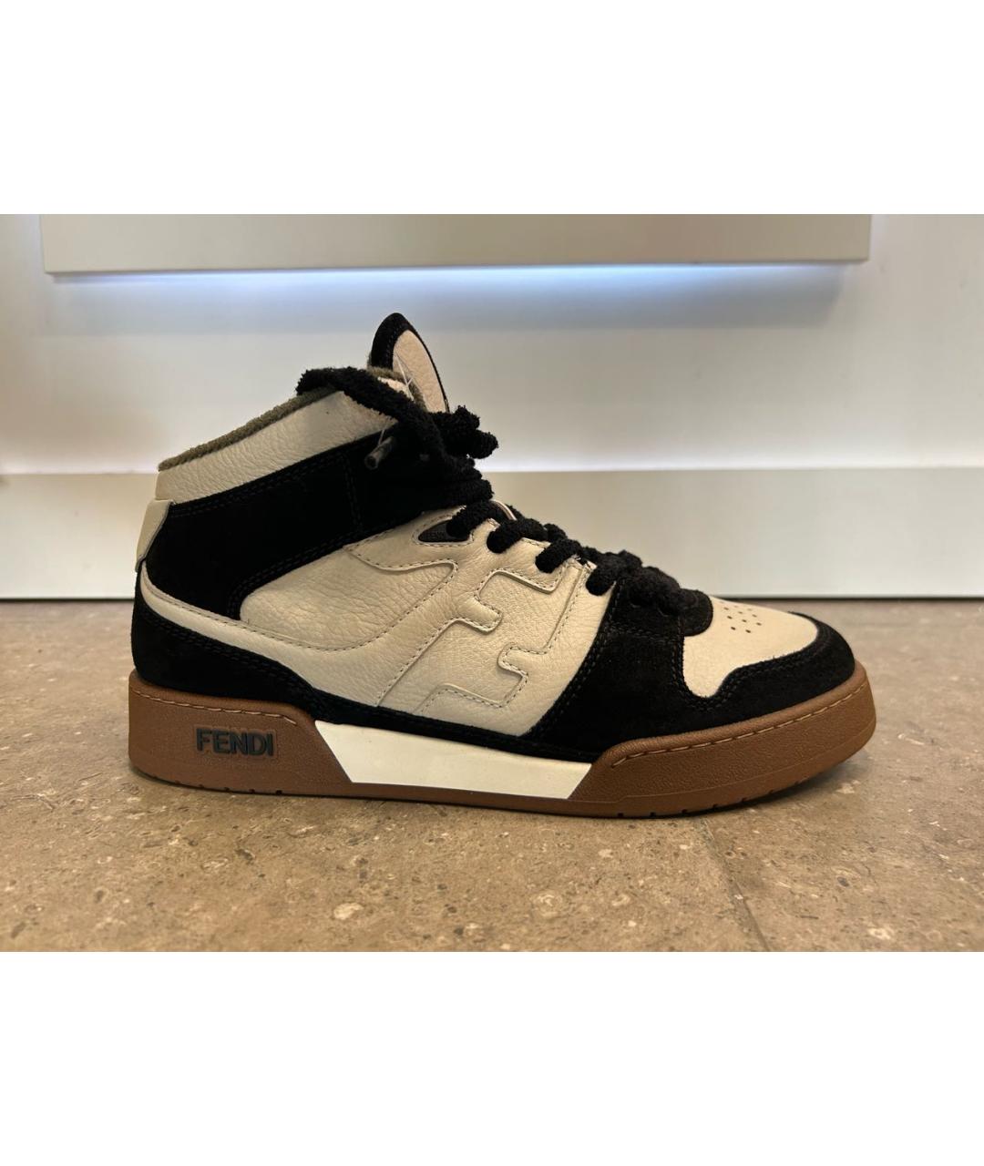 FENDI Мульти кожаные высокие кроссовки / кеды, фото 9