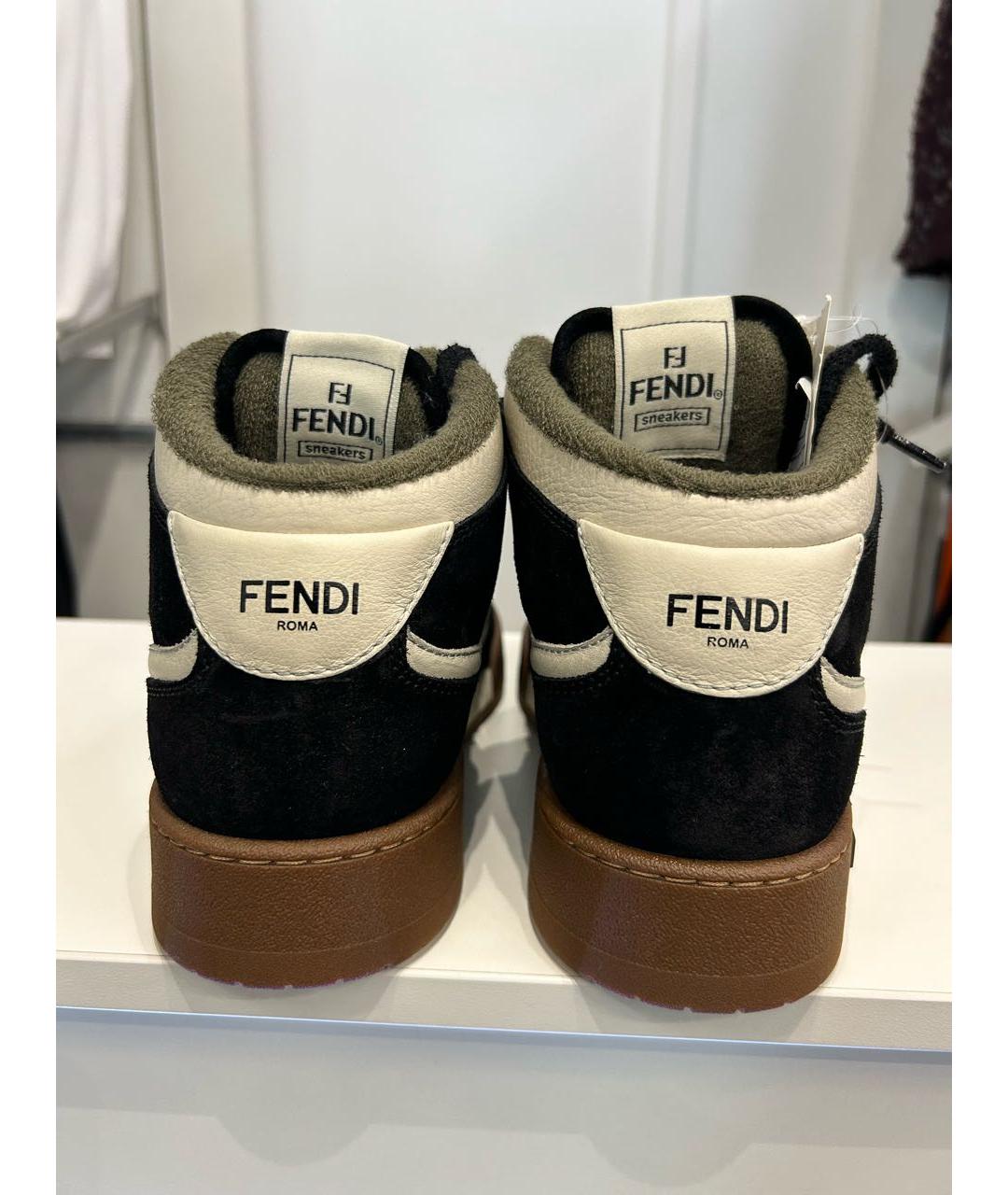 FENDI Мульти кожаные высокие кроссовки / кеды, фото 4