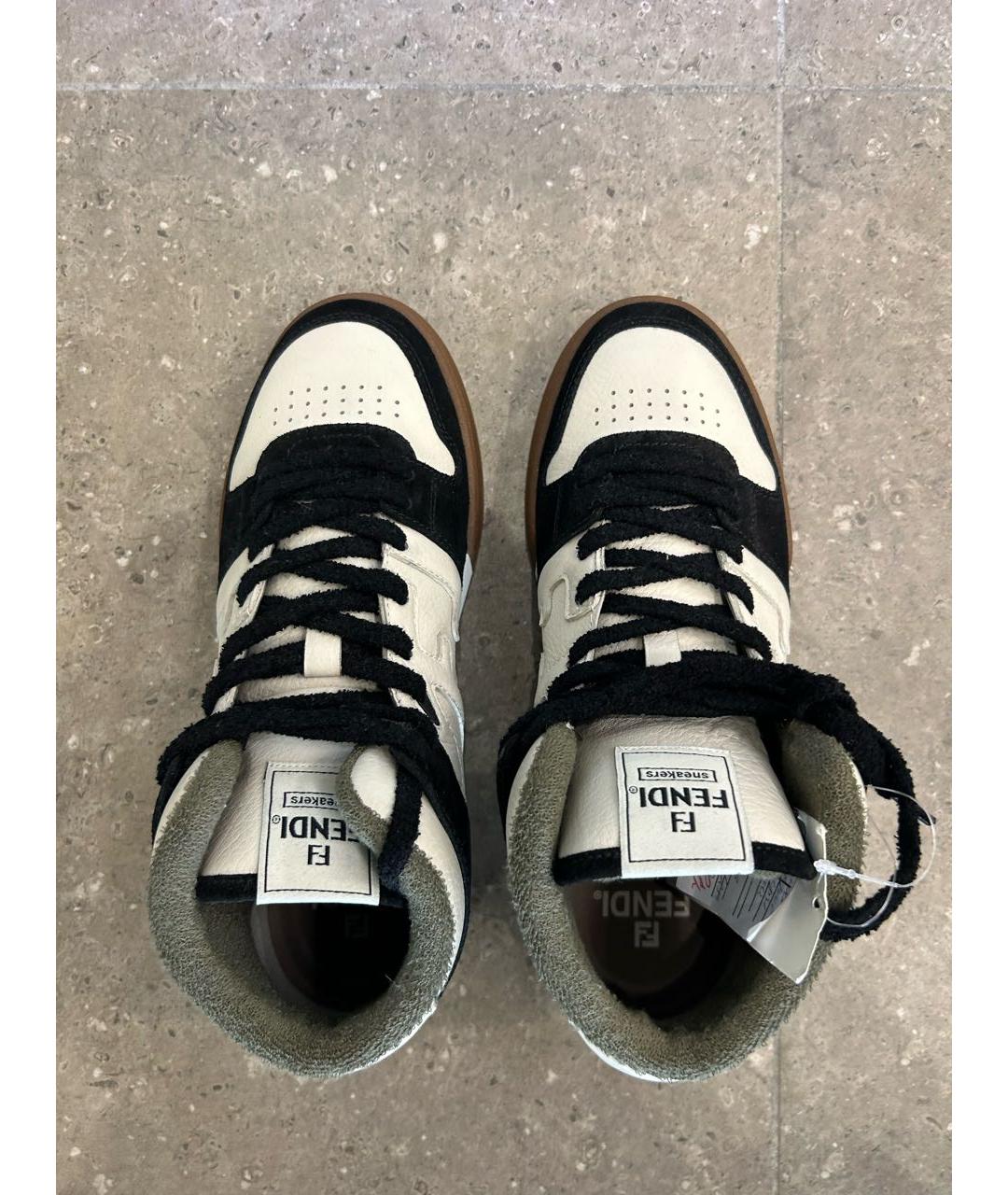 FENDI Мульти кожаные высокие кроссовки / кеды, фото 3