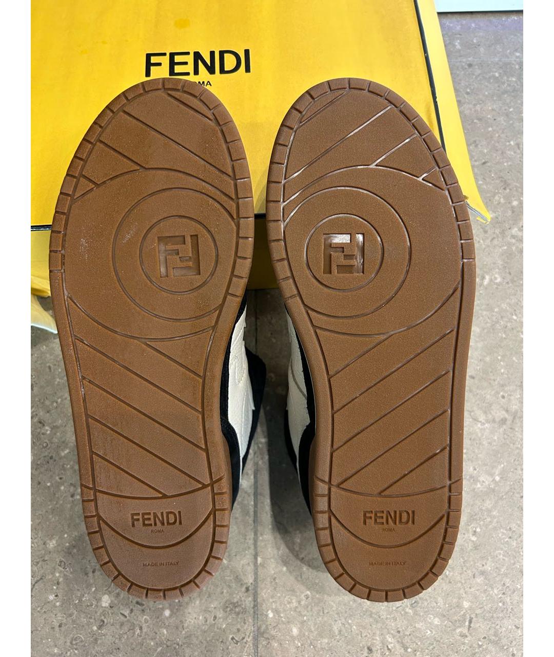 FENDI Мульти кожаные высокие кроссовки / кеды, фото 6