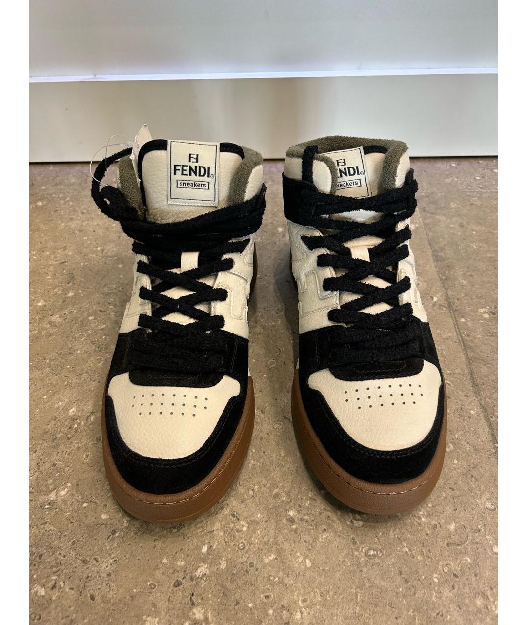 FENDI Мульти кожаные высокие кроссовки / кеды, фото 2