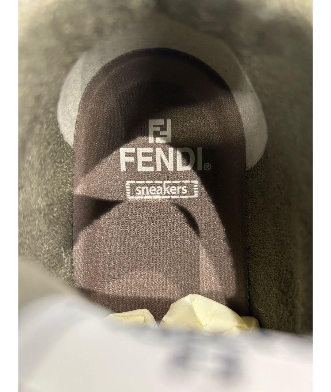 FENDI Мульти кожаные высокие кроссовки / кеды, фото 8