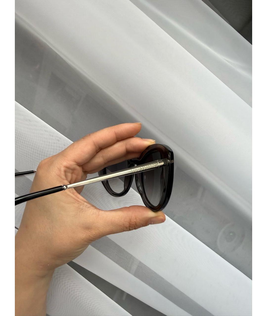 LOUIS VUITTON Антрацитовые пластиковые солнцезащитные очки, фото 7