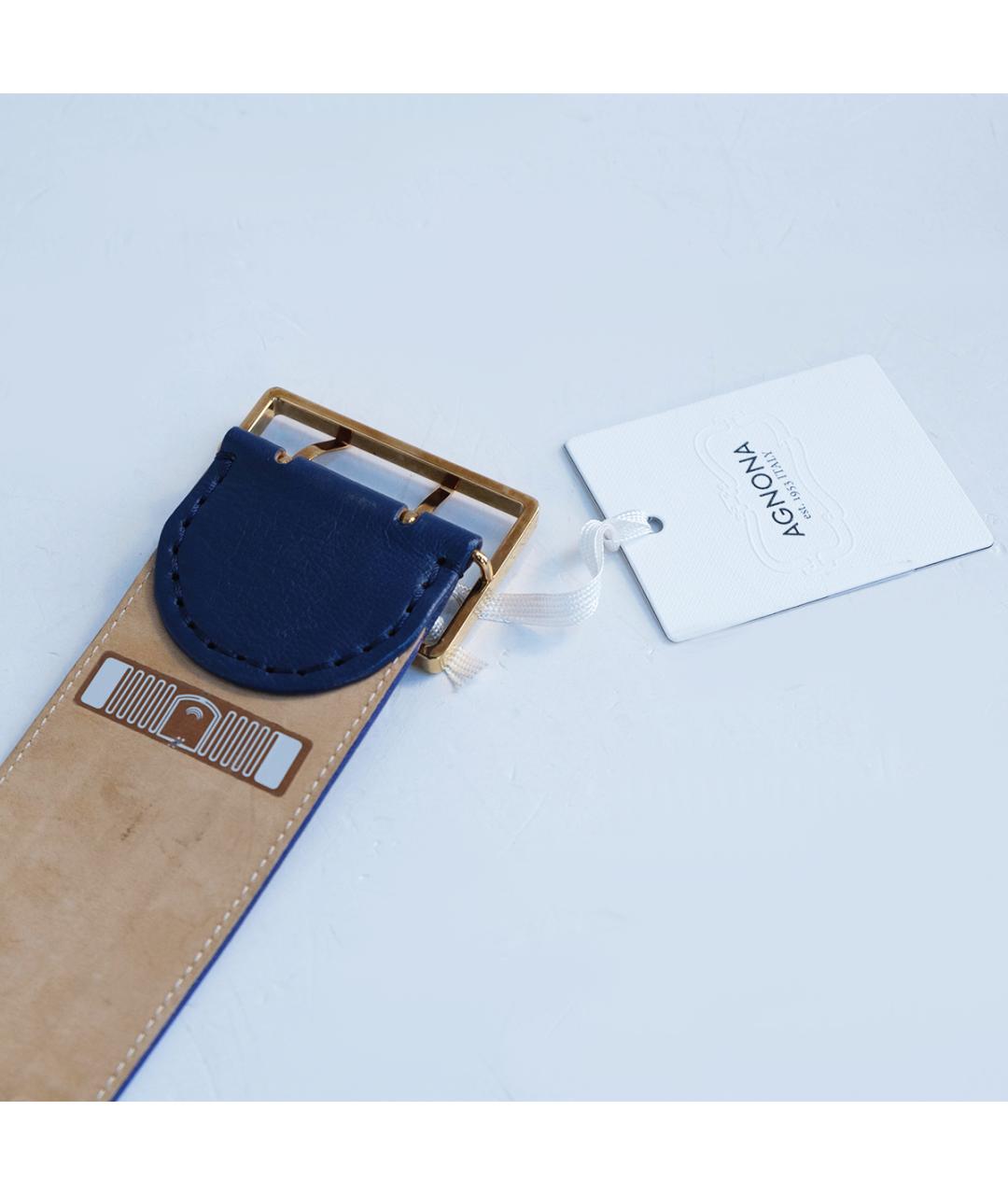 AGNONA Синий кожаный ремень, фото 5
