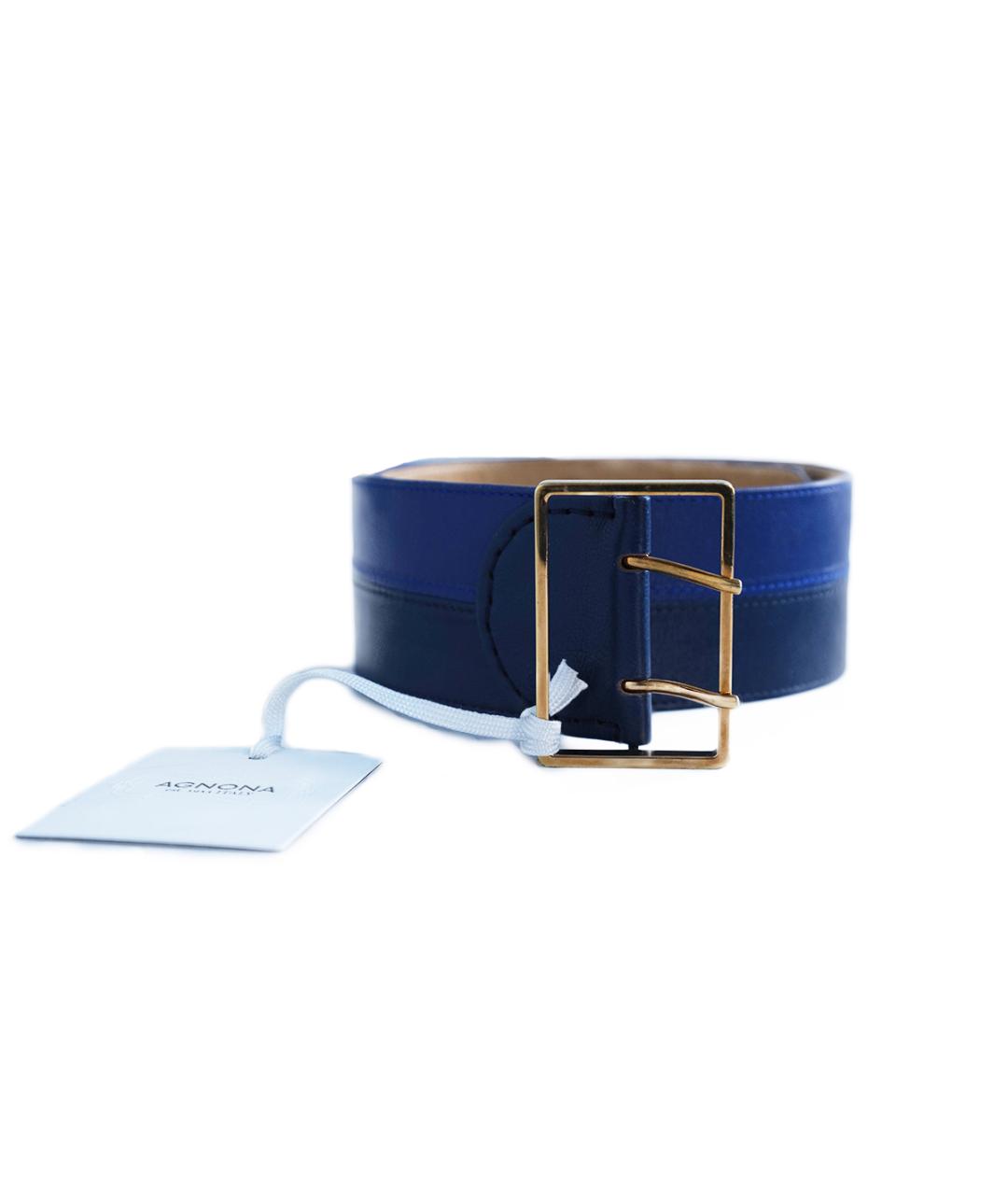 AGNONA Синий кожаный ремень, фото 2