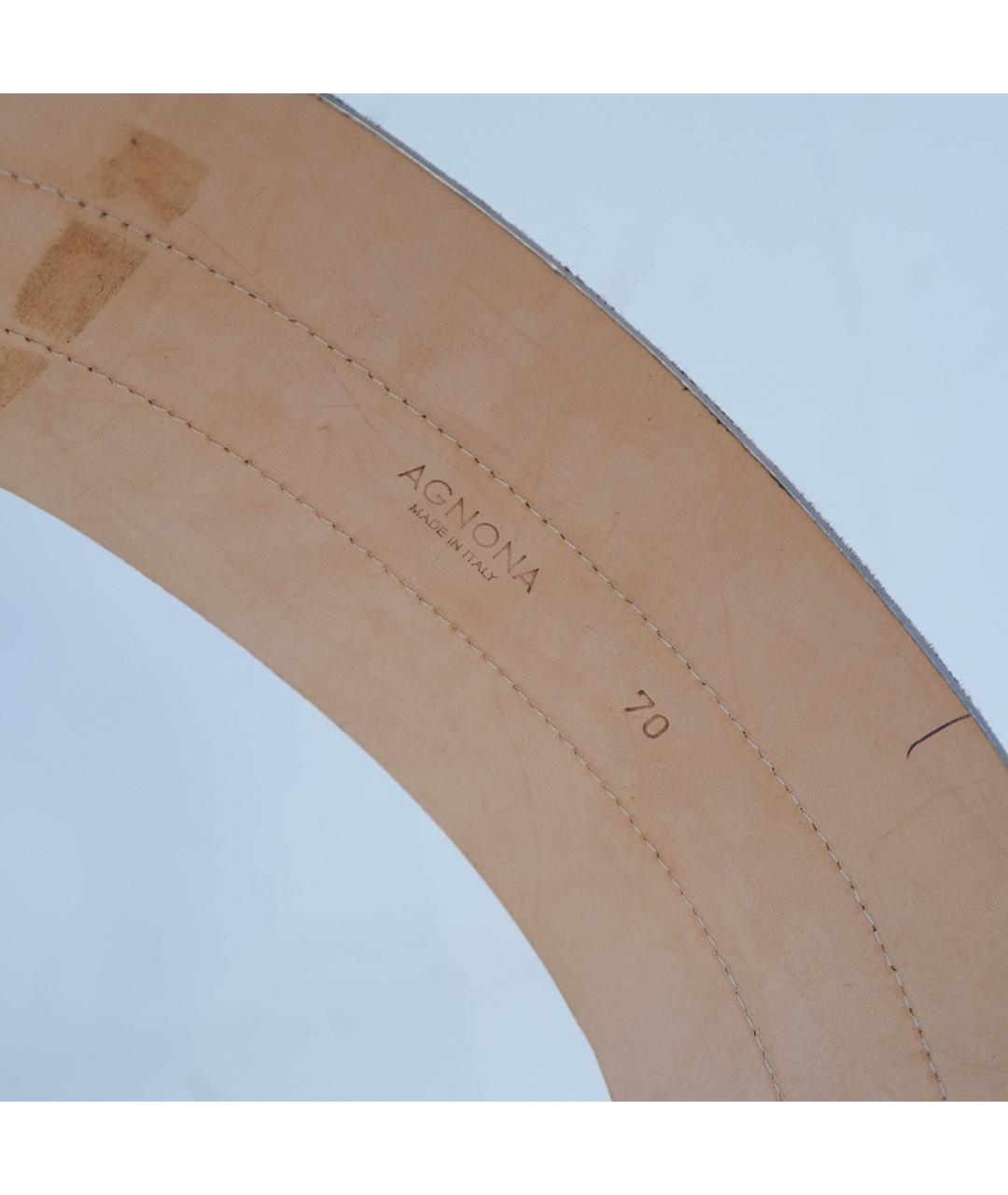 AGNONA Коричневый кожаный ремень, фото 4