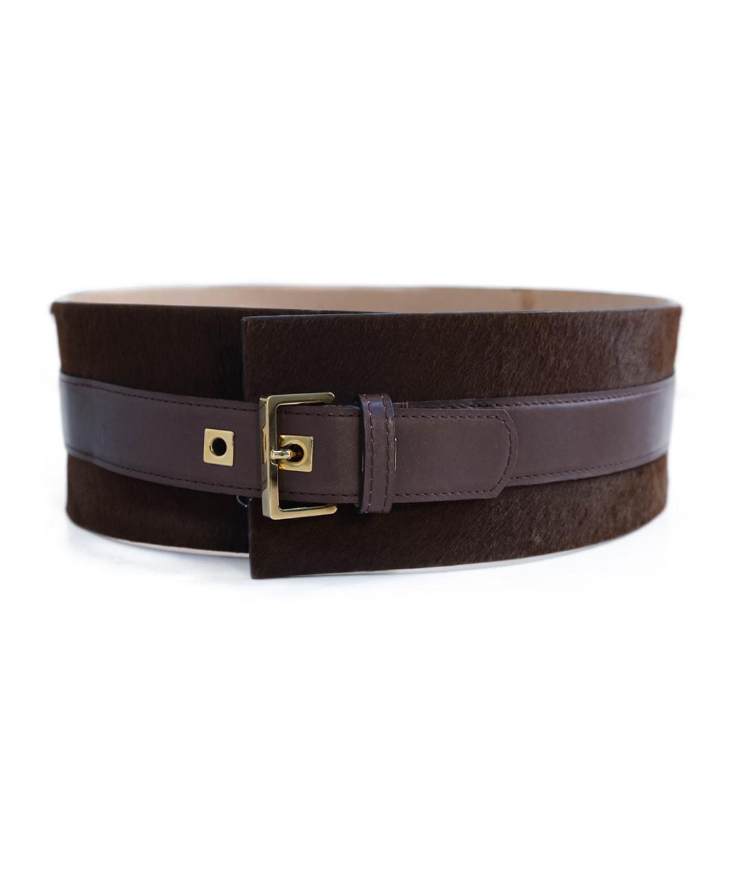 AGNONA Коричневый кожаный ремень, фото 1