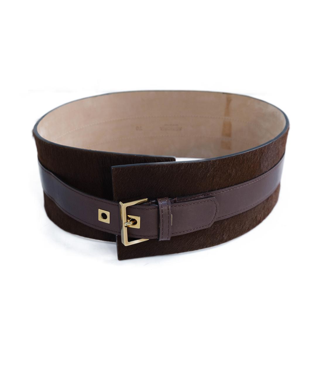 AGNONA Коричневый кожаный ремень, фото 2