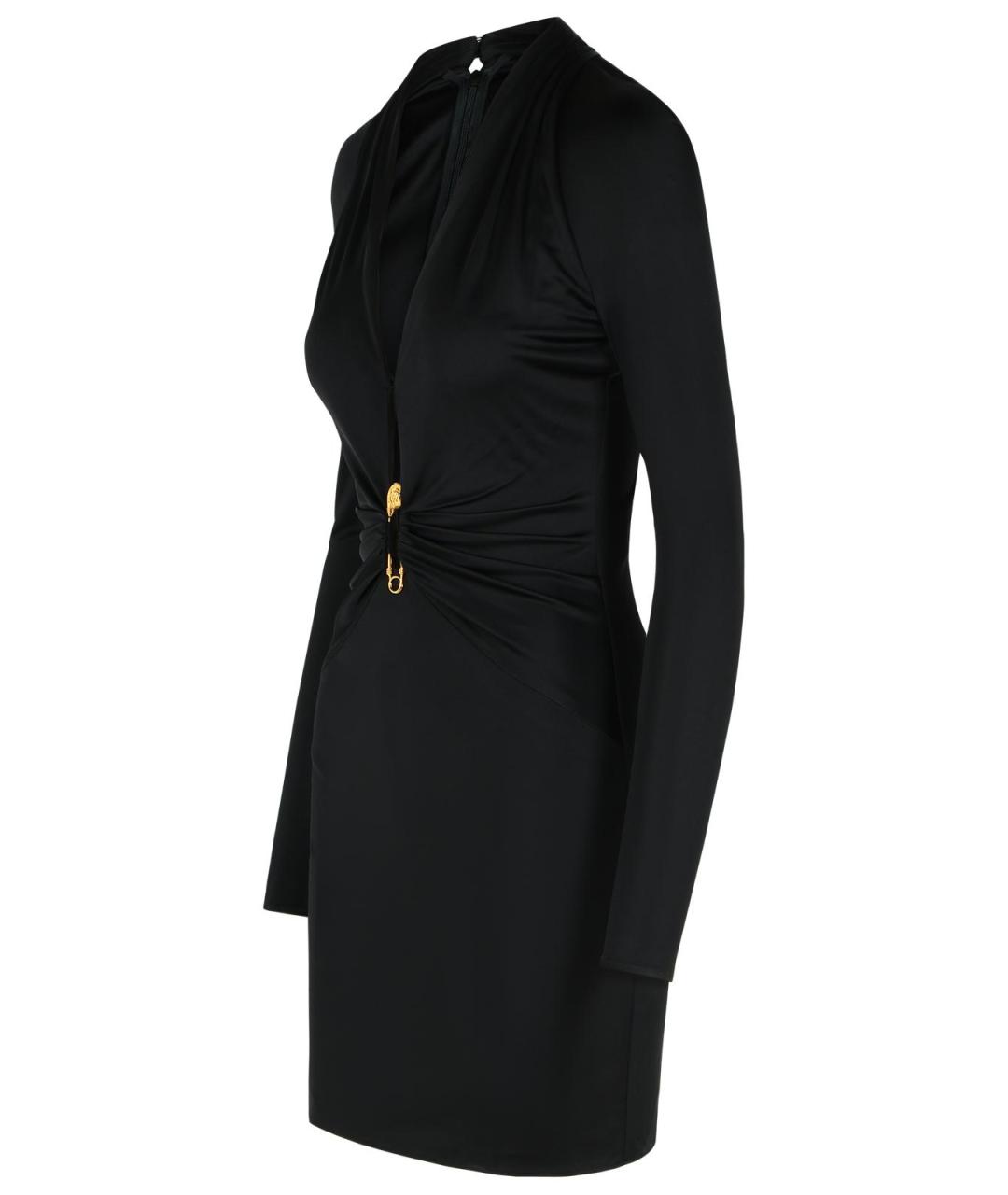 VERSACE Черное вискозное платье, фото 2