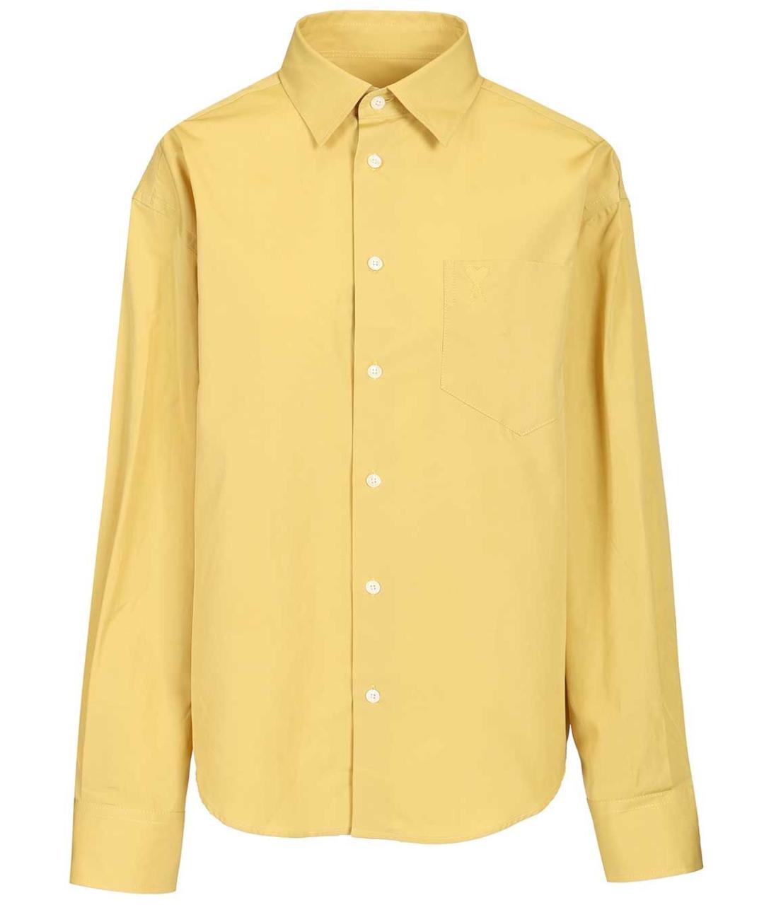 Ami Paris Желтая хлопковая классическая рубашка, фото 1