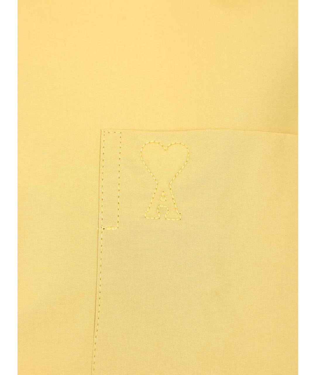 Ami Paris Желтая хлопковая классическая рубашка, фото 4