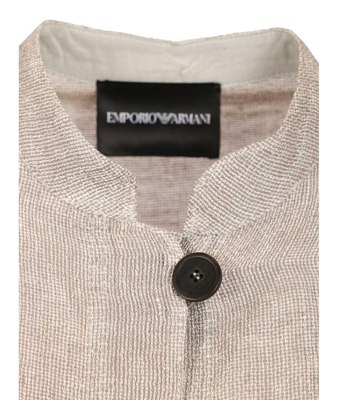 EMPORIO ARMANI Серый льняной жакет/пиджак, фото 4