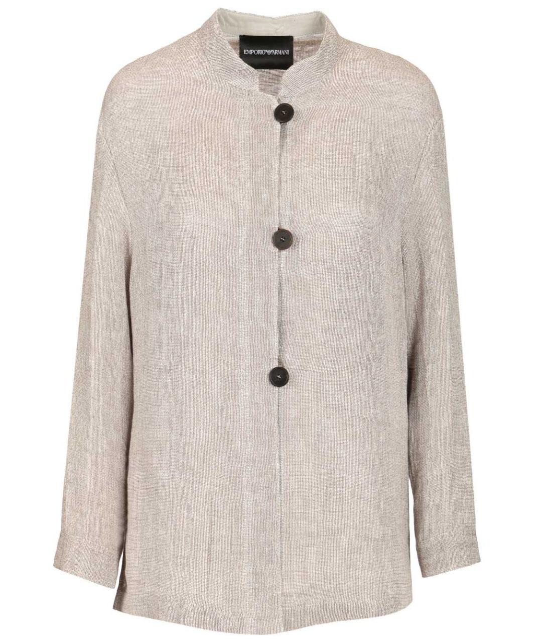 EMPORIO ARMANI Серый льняной жакет/пиджак, фото 1
