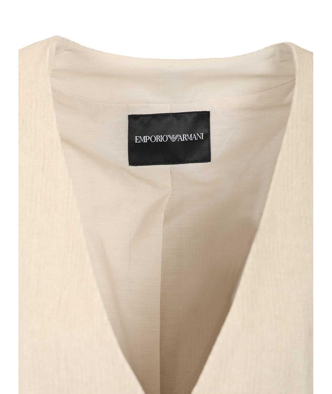 EMPORIO ARMANI Бежевый хлопковый жакет/пиджак, фото 4