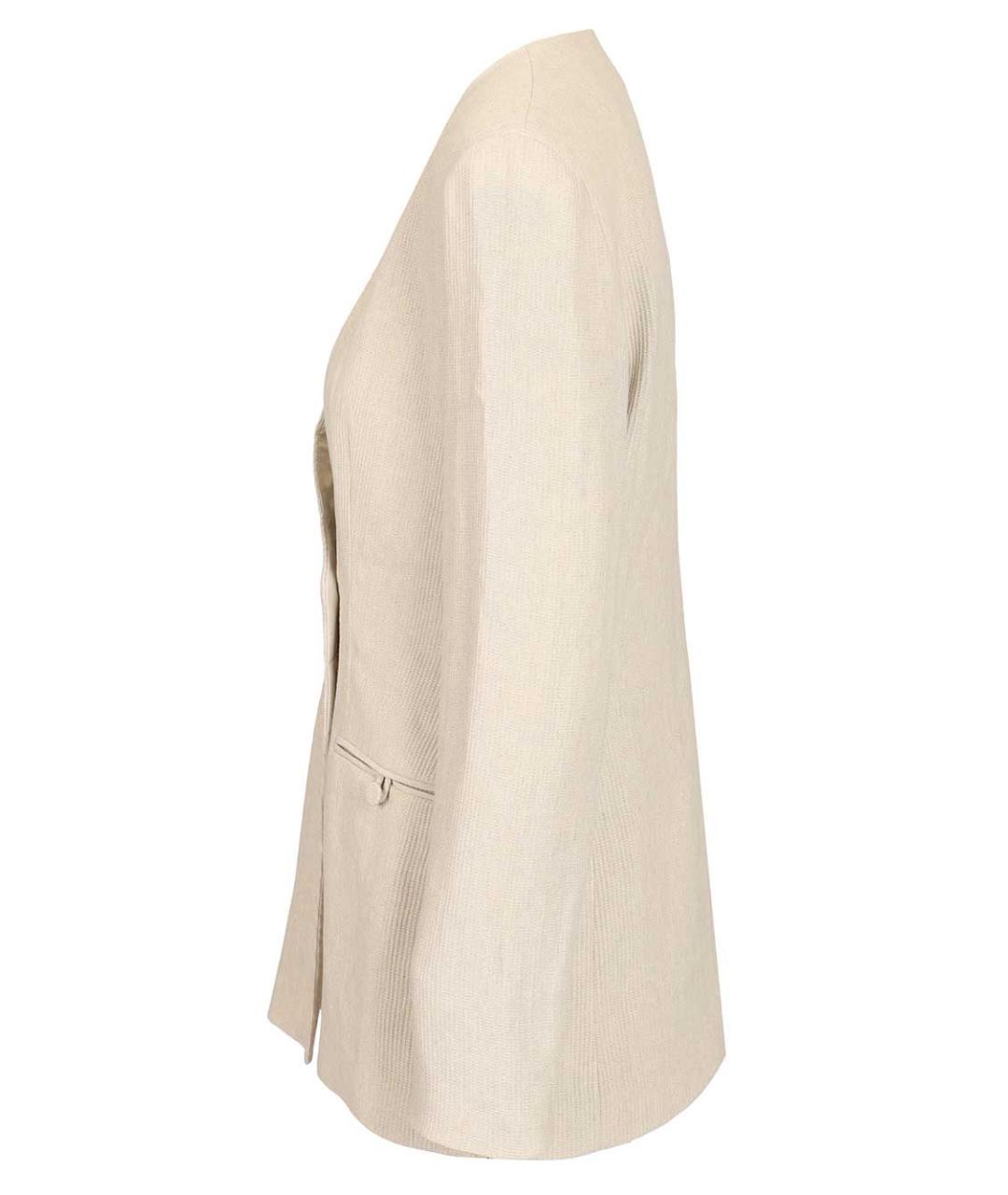 EMPORIO ARMANI Бежевый хлопковый жакет/пиджак, фото 3