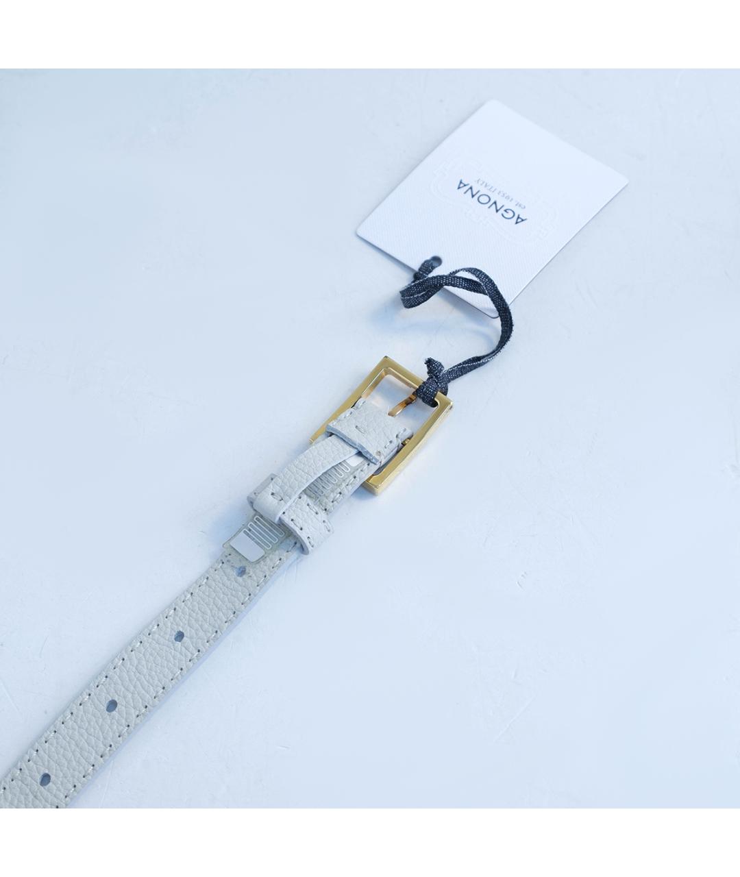 AGNONA Серый кожаный ремень, фото 3