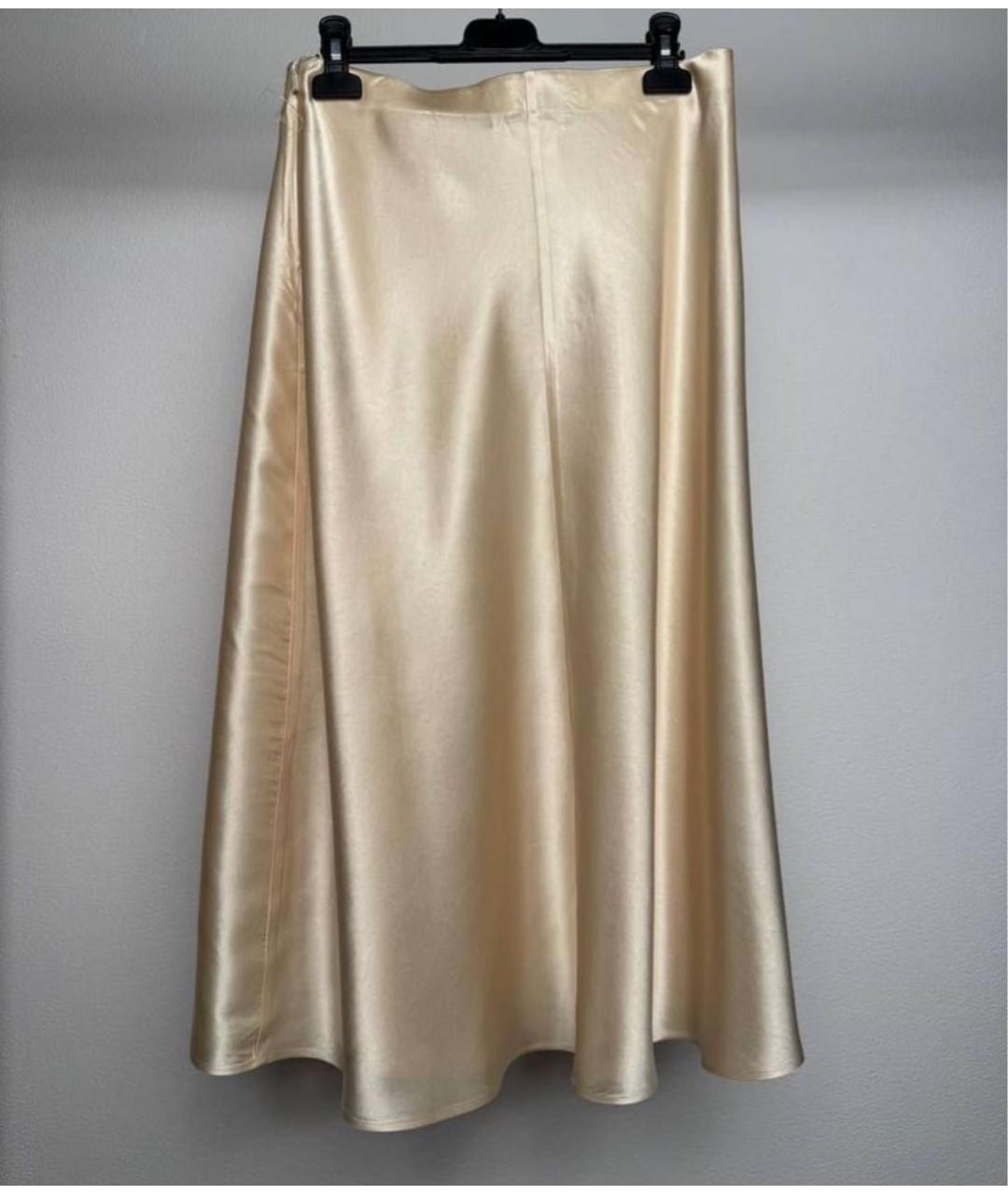 MAX MARA Бежевая атласная юбка миди, фото 2