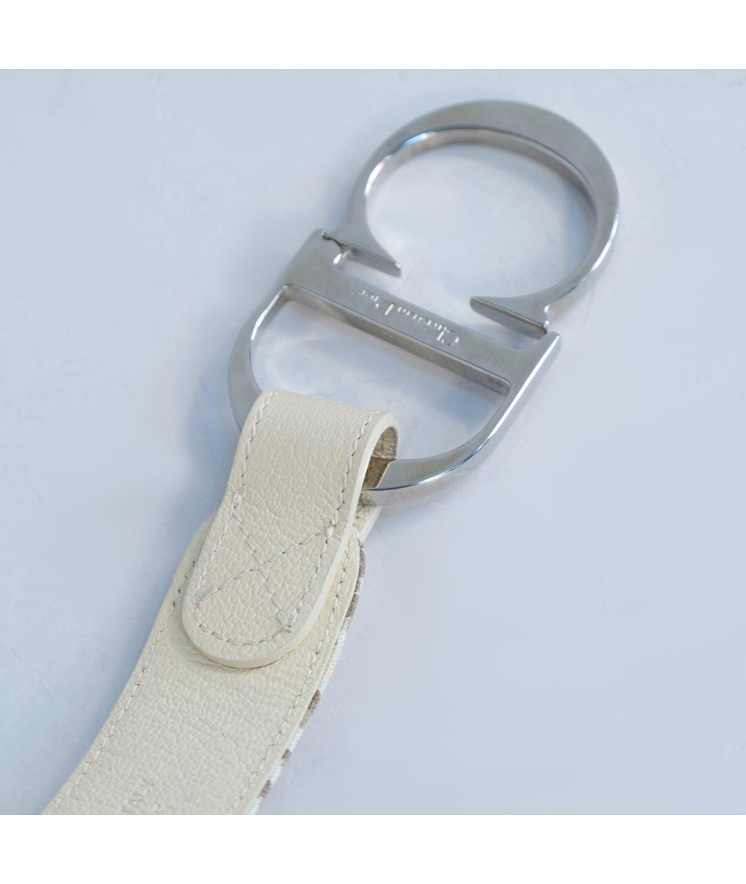 CHRISTIAN DIOR Бежевый кожаный ремень, фото 4