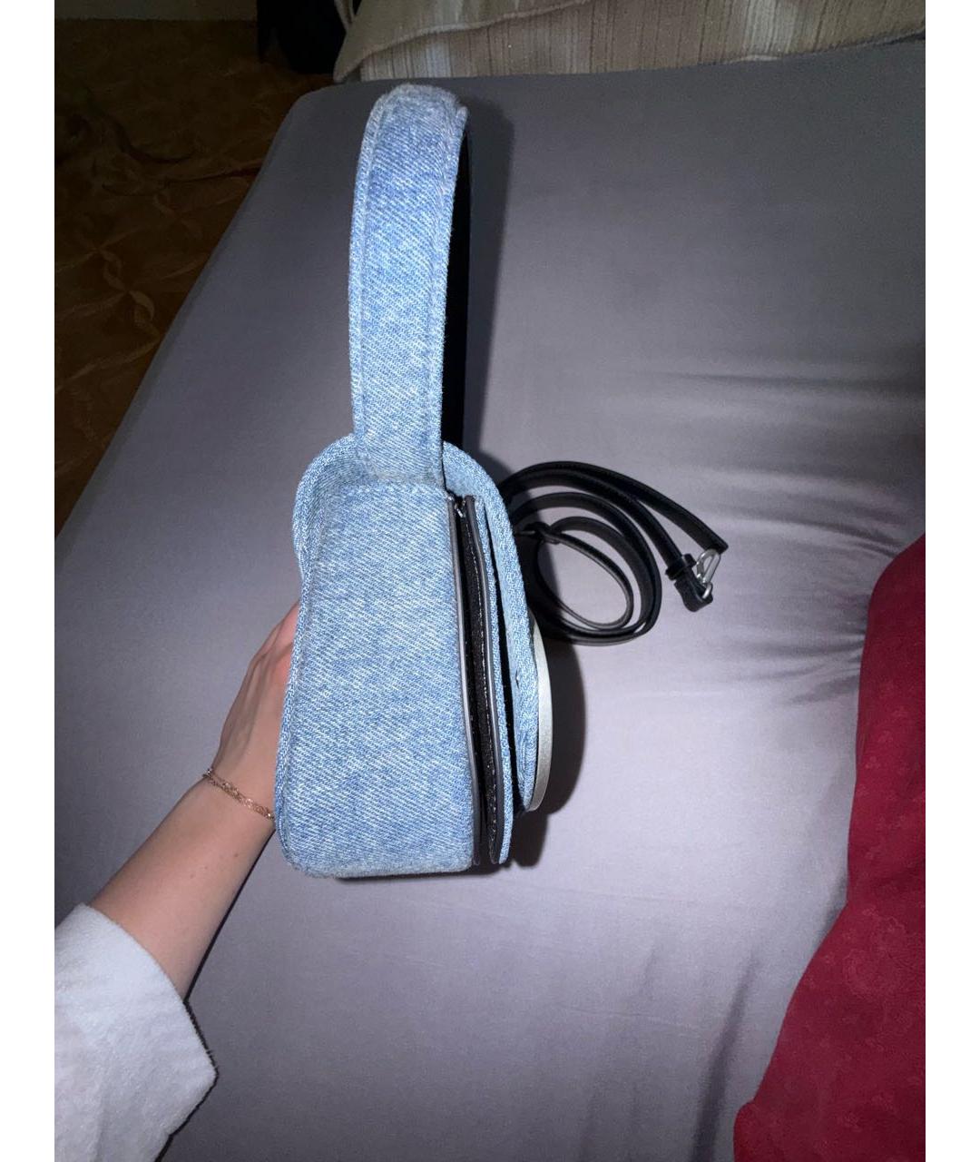 DIESEL Голубая деним сумка с короткими ручками, фото 2