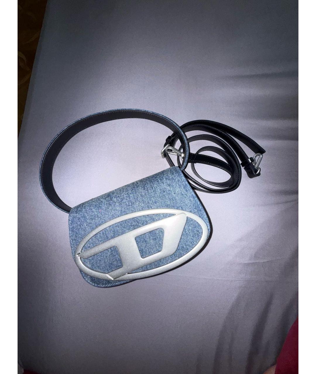 DIESEL Голубая деним сумка с короткими ручками, фото 6