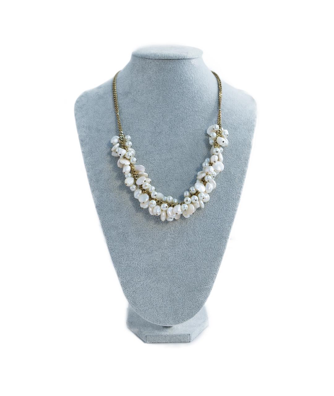 CAROLINA HERRERA Белое металлическое колье, фото 5