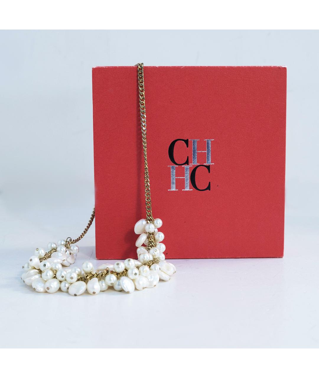 CAROLINA HERRERA Белое металлическое колье, фото 4