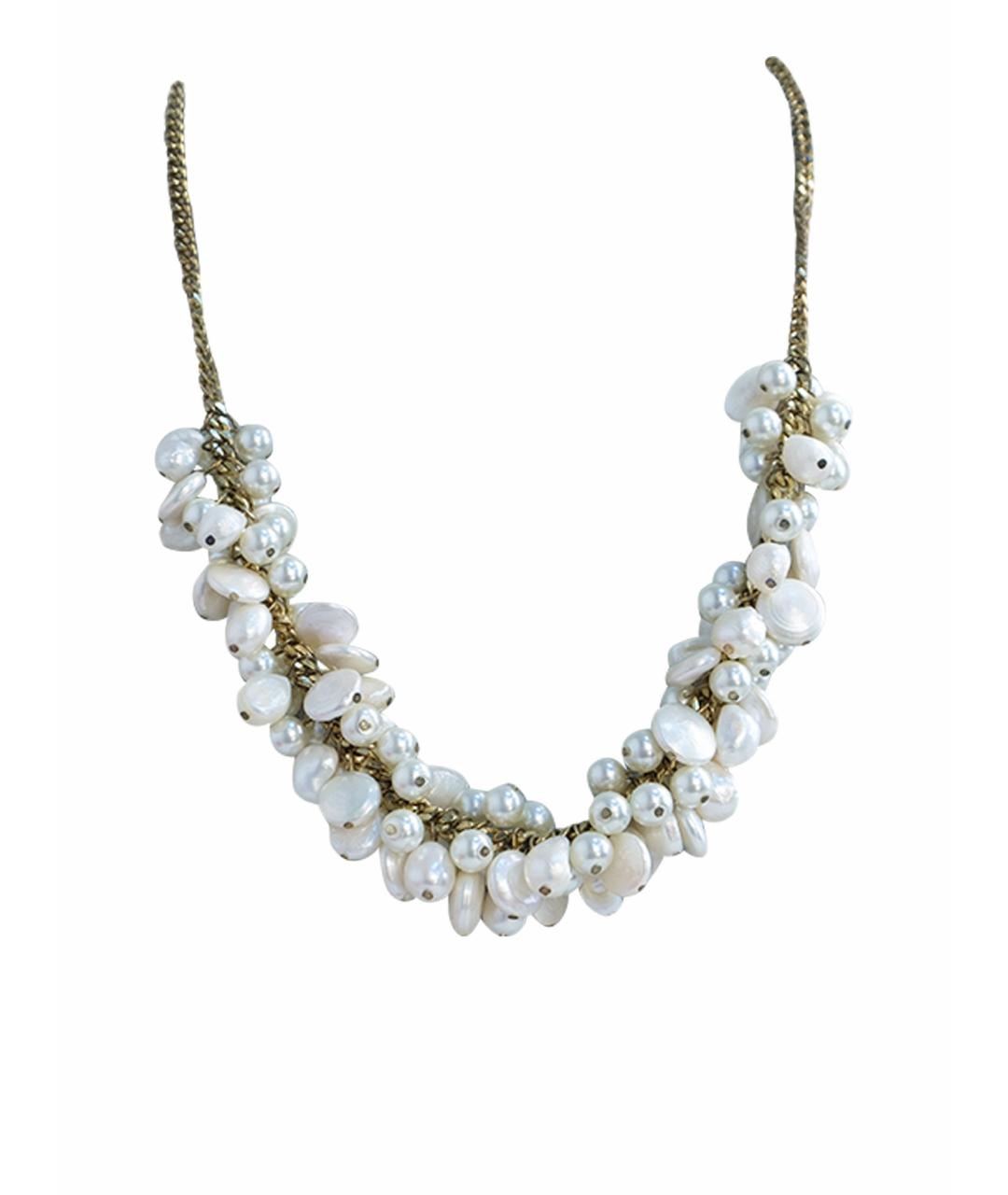 CAROLINA HERRERA Белое металлическое колье, фото 1