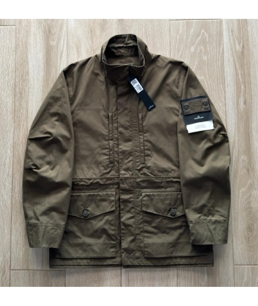 STONE ISLAND Зеленая хлопковая куртка, фото 2