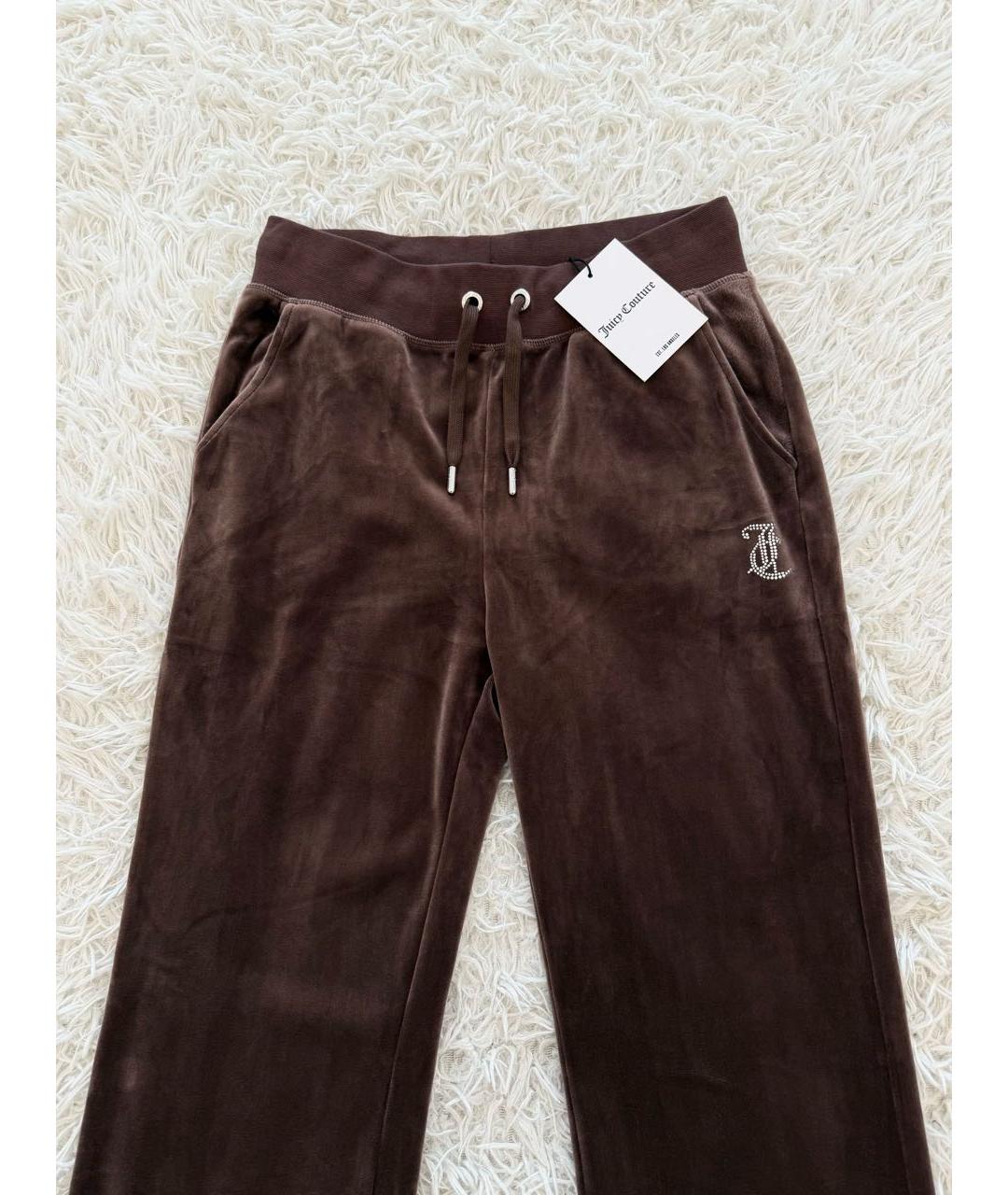 JUICY COUTURE Коричневые велюровые спортивные брюки и шорты, фото 2