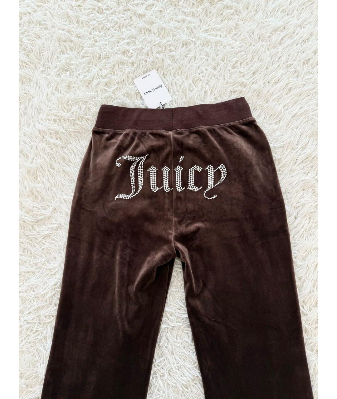 JUICY COUTURE Коричневые велюровые спортивные брюки и шорты, фото 3