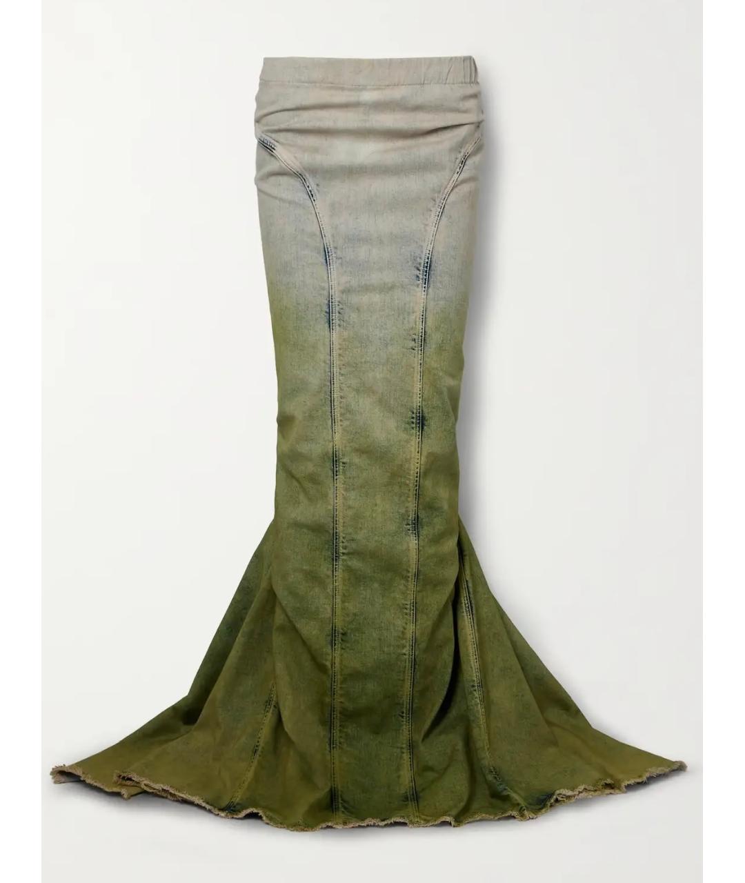 RICK OWENS Мульти хлопко-эластановая юбка макси, фото 4