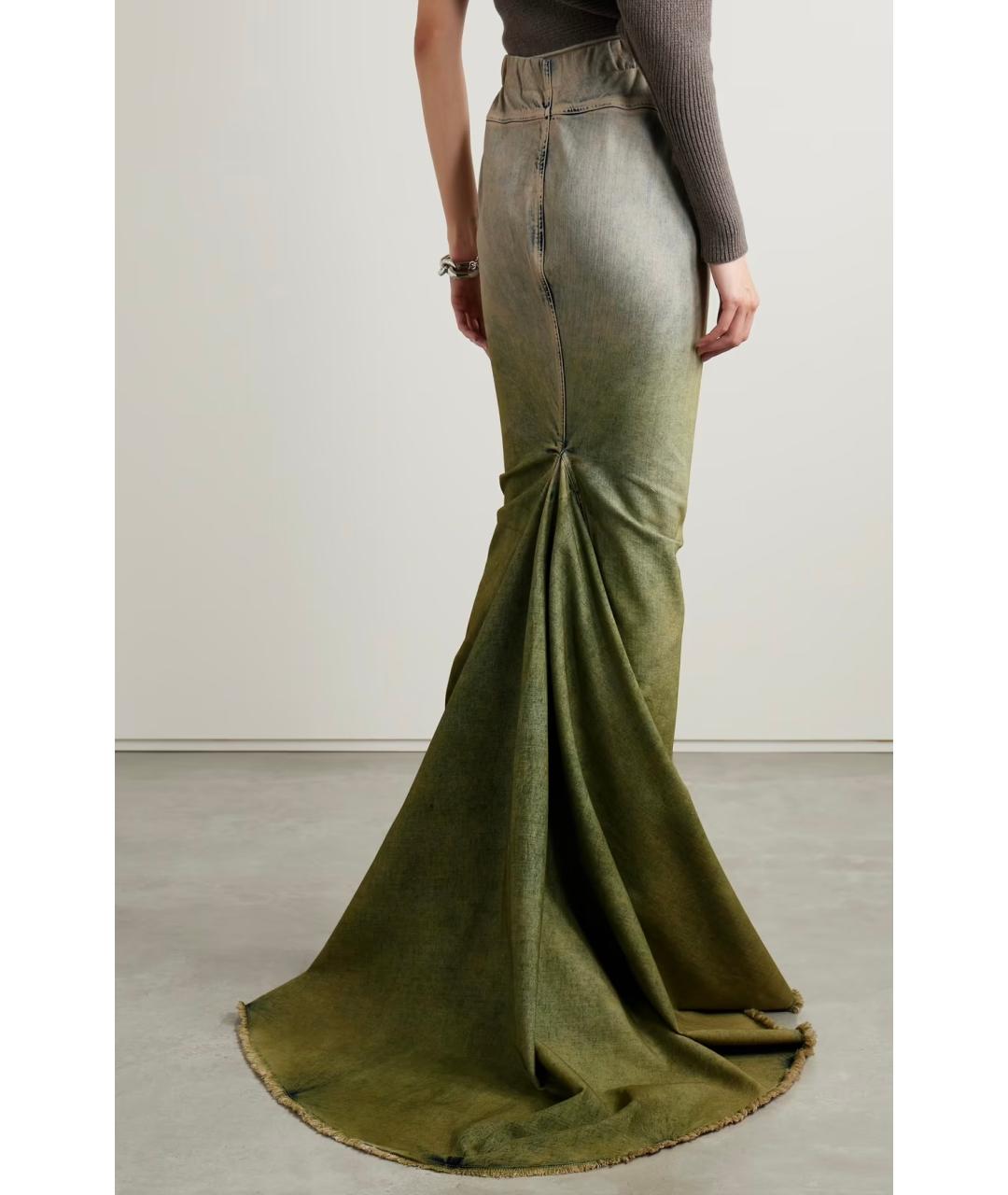 RICK OWENS Мульти хлопко-эластановая юбка макси, фото 3