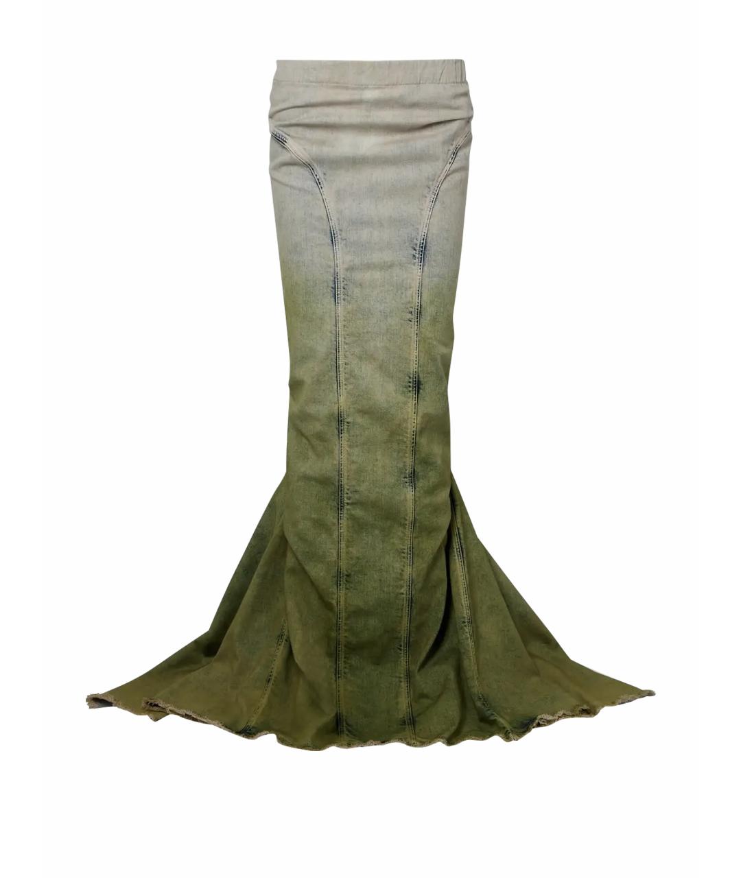 RICK OWENS Мульти хлопко-эластановая юбка макси, фото 1