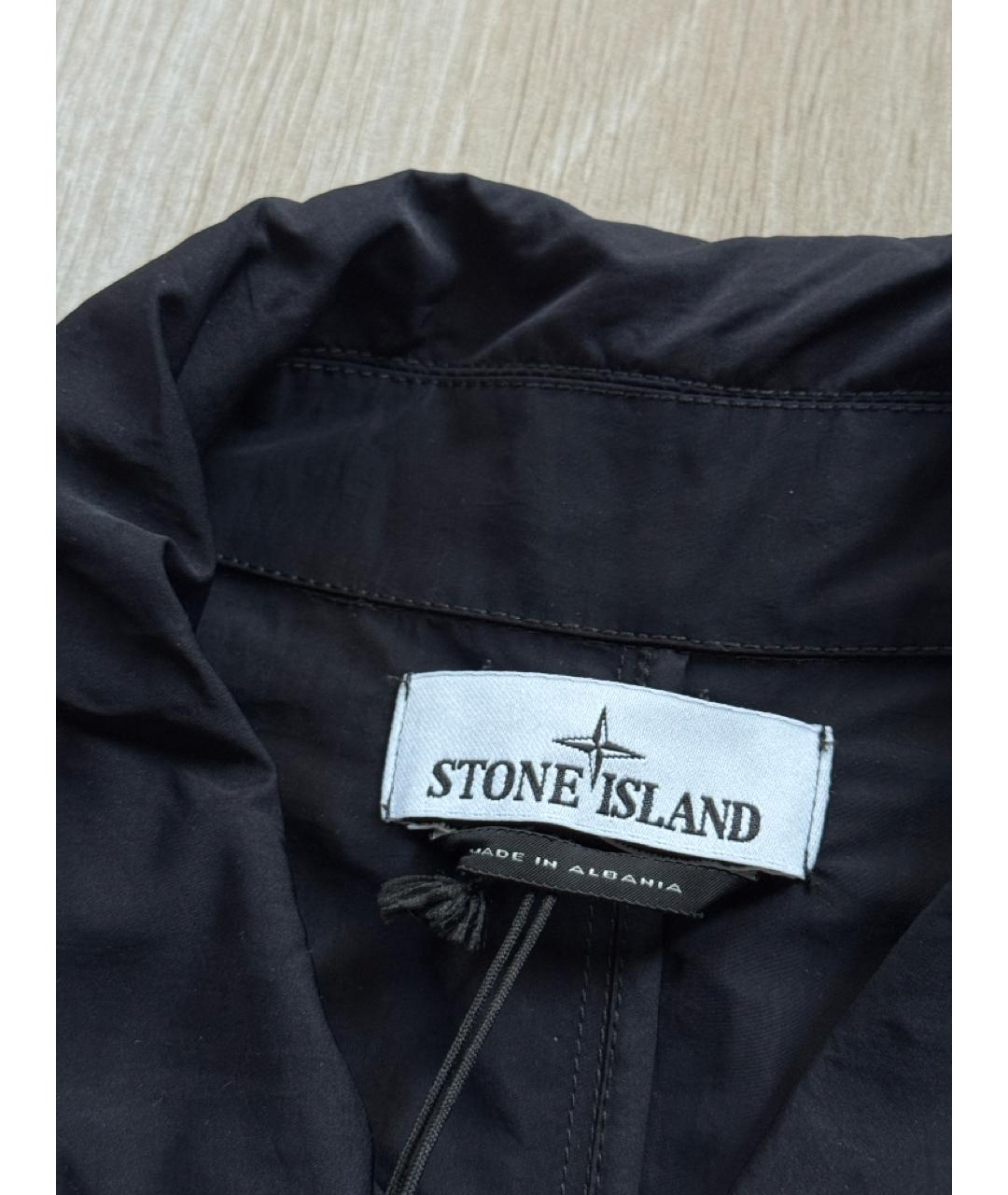 STONE ISLAND Черный полиамидовый тренч / плащ, фото 5