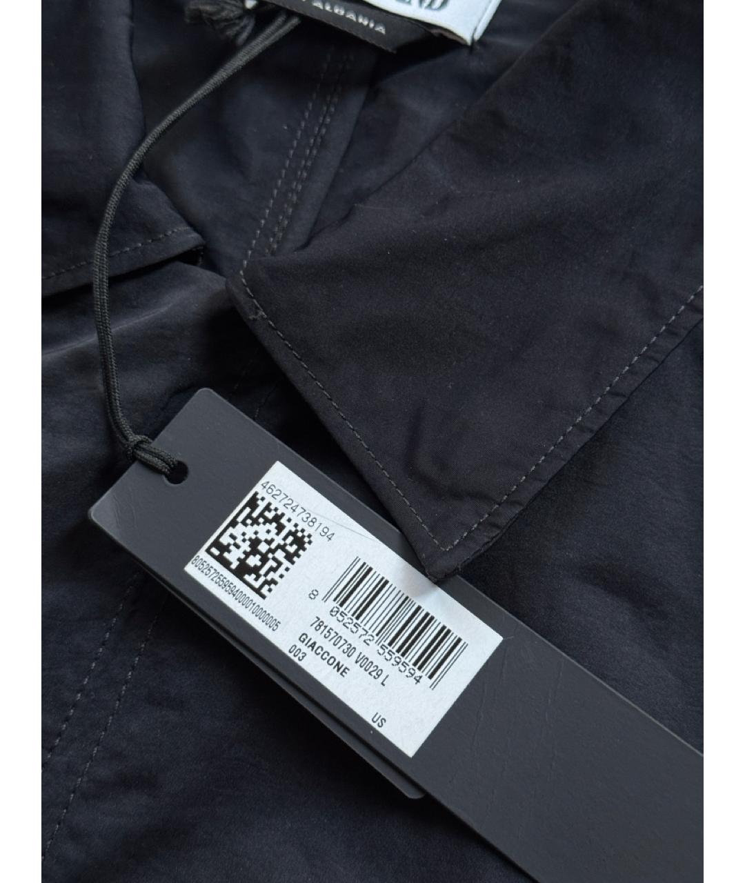 STONE ISLAND Черный полиамидовый тренч / плащ, фото 4