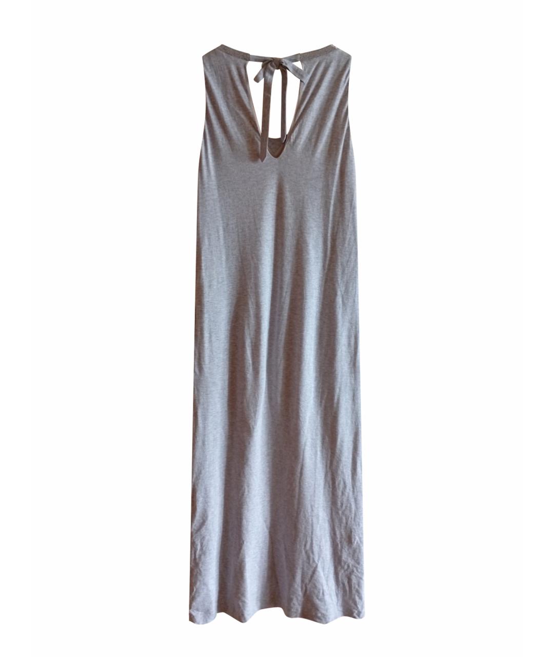 BRUNELLO CUCINELLI Серое хлопковое повседневное платье, фото 1