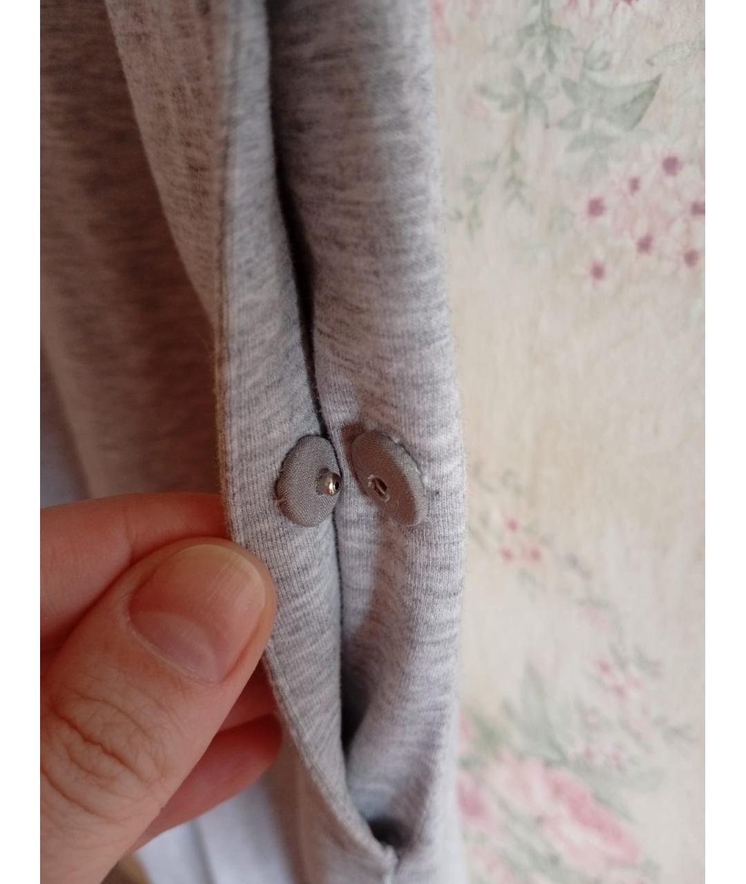 BRUNELLO CUCINELLI Серое хлопковое повседневное платье, фото 4