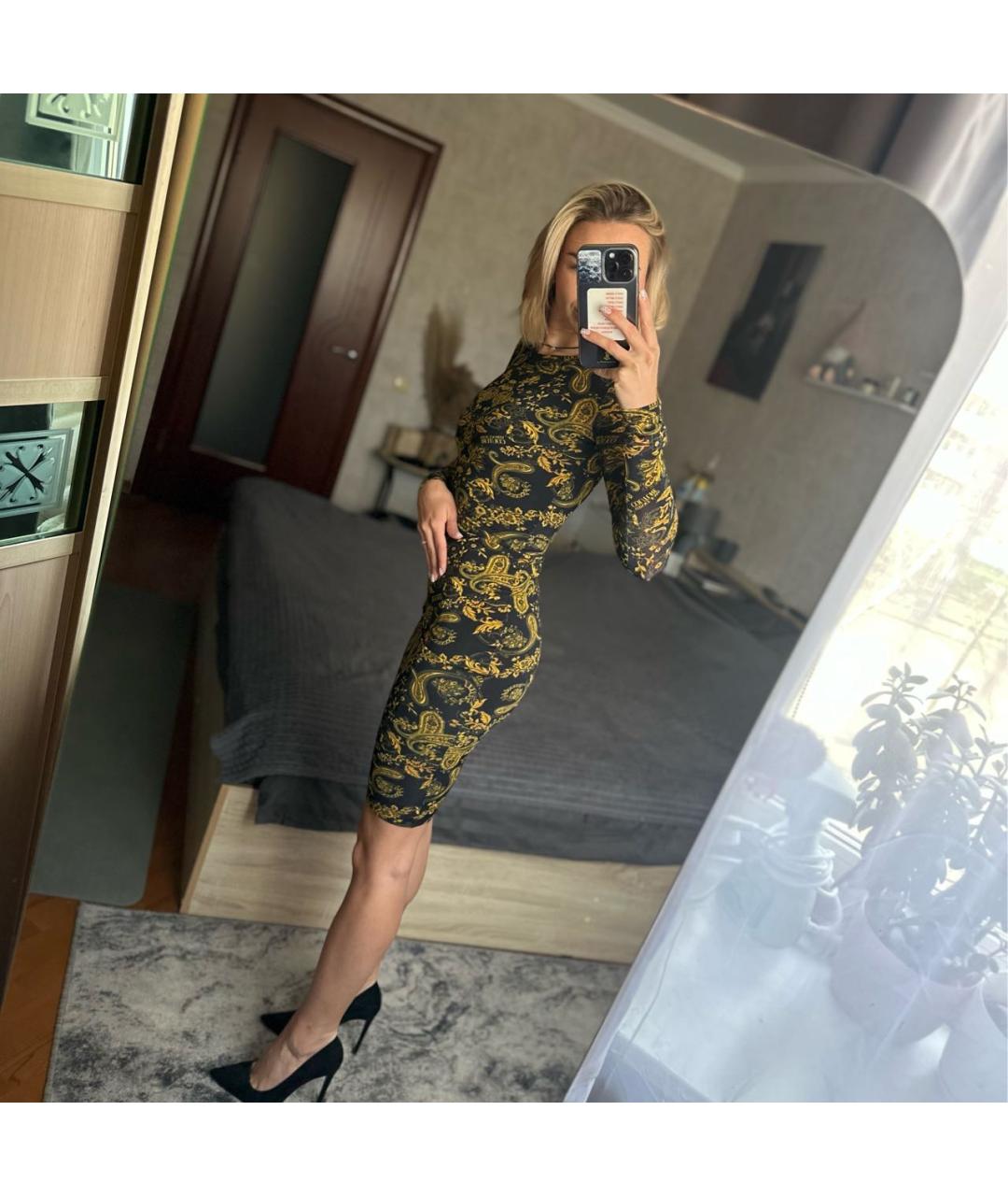 VERSACE Мульти вискозное платье, фото 5