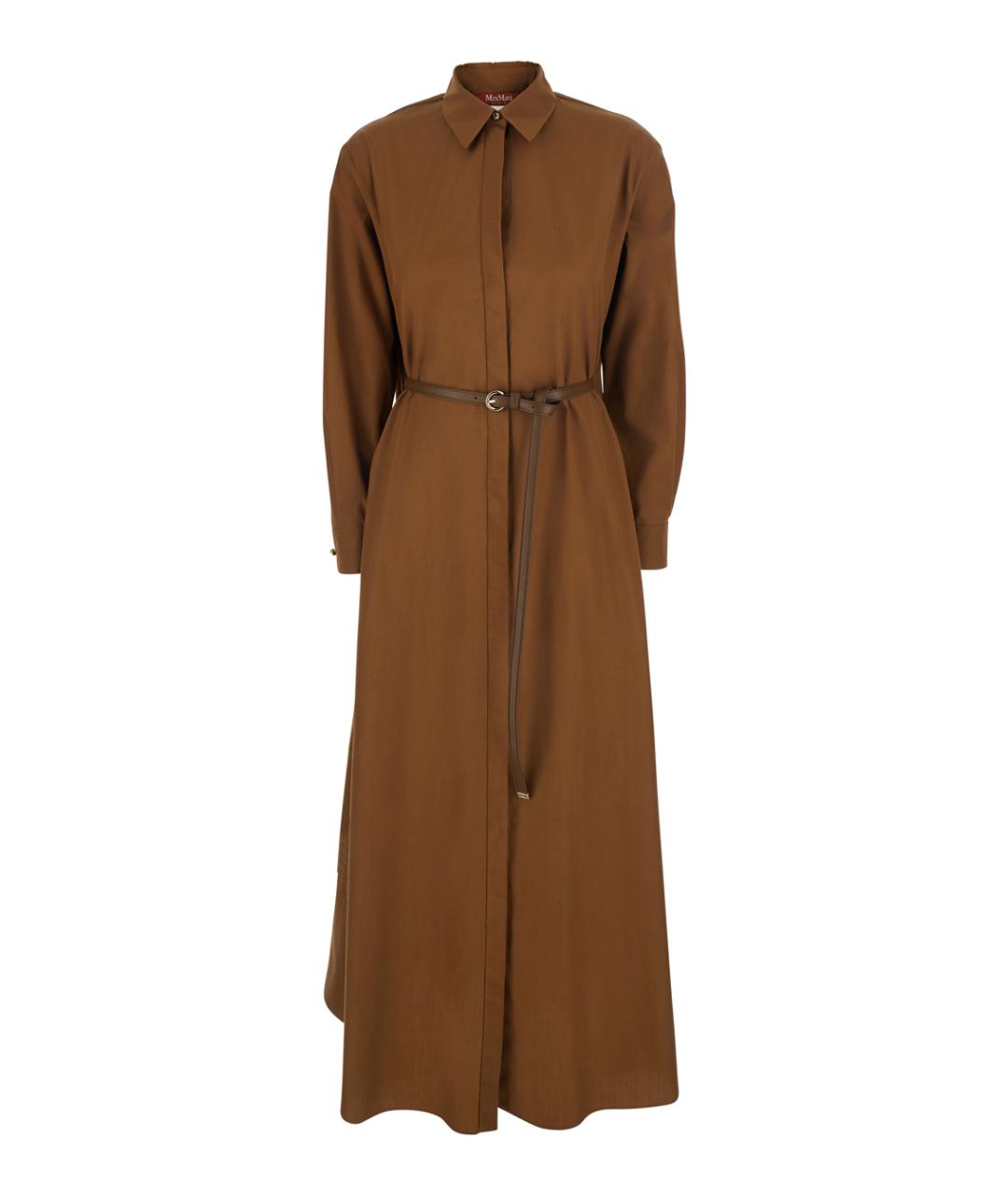 MAX MARA STUDIO Коричневое хлопковое повседневное платье, фото 1