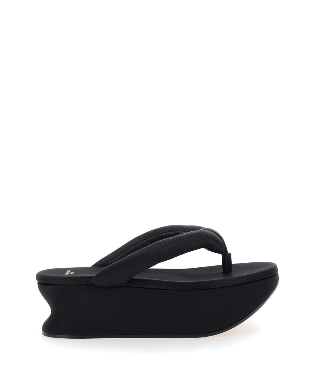BALENCIAGA Черные текстильные сабо, фото 1
